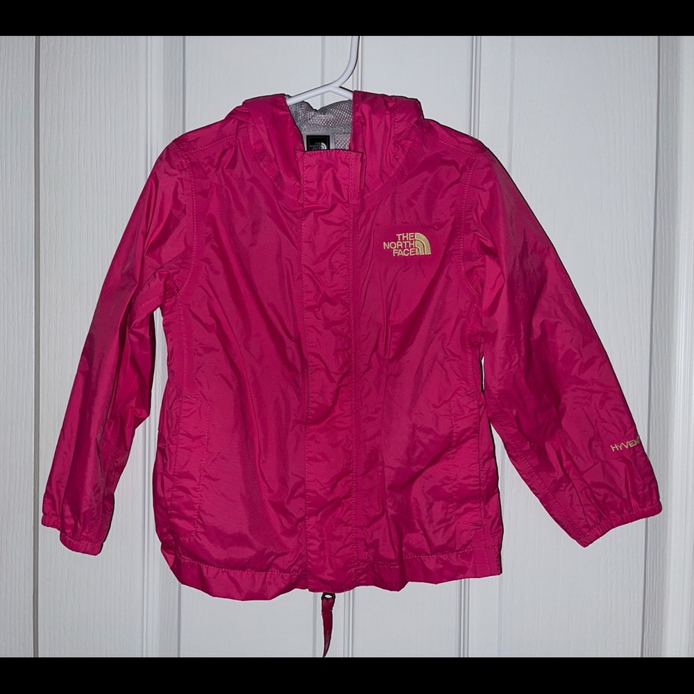 The North Face Kids Bright Pink Hooded Rain Jacket